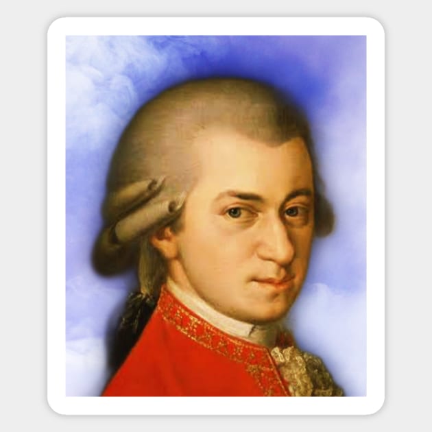 Wolfgang Amadeus Mozart Portrait | Wolfgang Amadeus Mozart Artwork 15 Sticker by JustLit